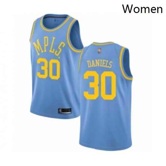 Womens Los Angeles Lakers 30 Troy Daniels Authentic Blue Hardwood Classics Basketball Jersey